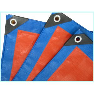 China Blue / Orange Plastic Poly Tarps / PE Tarpaulin