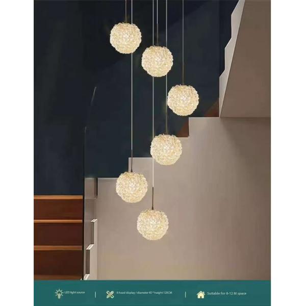 Modern Crystal Lychee Lamp Luxury Villa Duplex Staircase Lighting For Raised Living Room And Bedroom