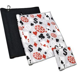 Highly Absorbent SGS Golf Microfiber Towel With Hanging Loop Included