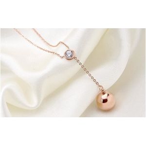 Fashion Jewelry Necklace Stainless Steel Rose Gold Diamond Necklace