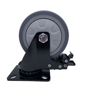 3 Inch TPR Wheels Plate Caster with Safety Dual Locks