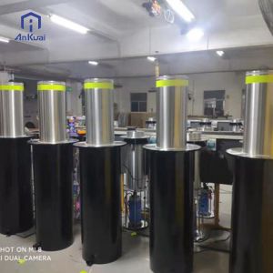 Automatic Hydraulic Bollard with LED Lights Customizable Stainless Steel