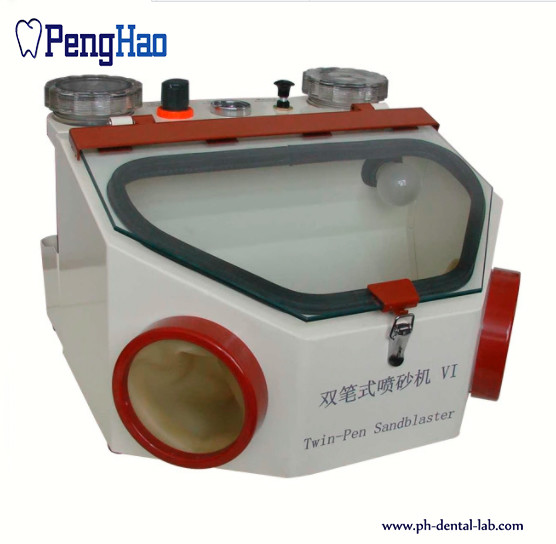Buy Micro Motor Dental Equipment Products Twin Pen Metal Sandblaster Machine 50W at wholesale prices