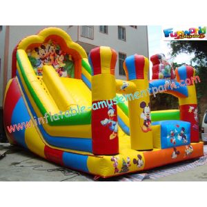 Custom Kids Amusement Mickey Commercial Inflatable Slide with strong handles