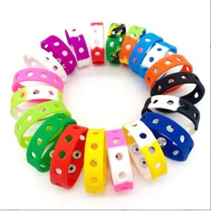 Quality Personalized Silicone Rubber Wristband Bracelet with Holes Customizable and Durable for sale