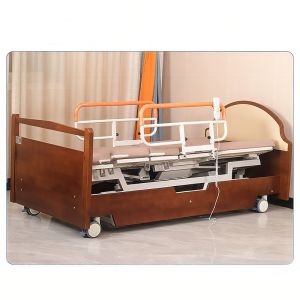 Multifunctional Electric Rotary Nursing Beds Solid Wood Metal Material Elderly