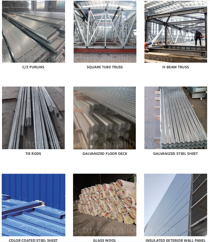 Steel structure warehouse interior view