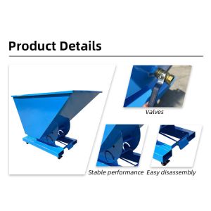 Durable Tipping Bin Self Dumping Hopper Forklift Attachments For Scrap Waste
