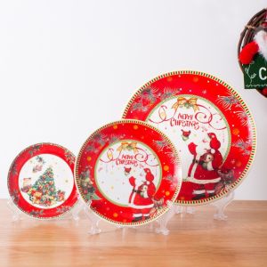 Christmas Colored Porcelain Dinnerware Cartoon Party Gift Box