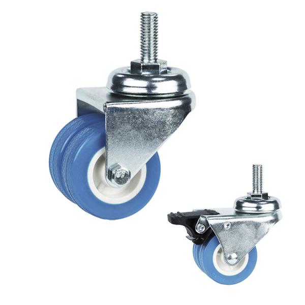 Buy 50mm Wheel Diameter 154LBS Capacity Twin Wheel Casters at wholesale prices