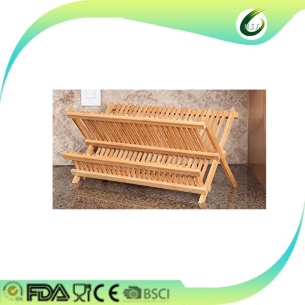 Buy wholesale kitchen tool stand foldable bamboo dish rack at wholesale prices