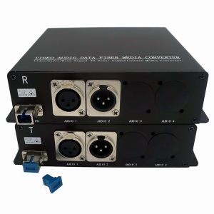 Quality Black Audio To Fiber Converter for Single Fiber Broadcast and Studio Applications for sale