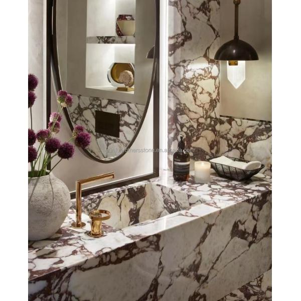 Modern Calacatta Viola Marble Vanity Sink for Big Slab Kitchen Countertops and Sinks