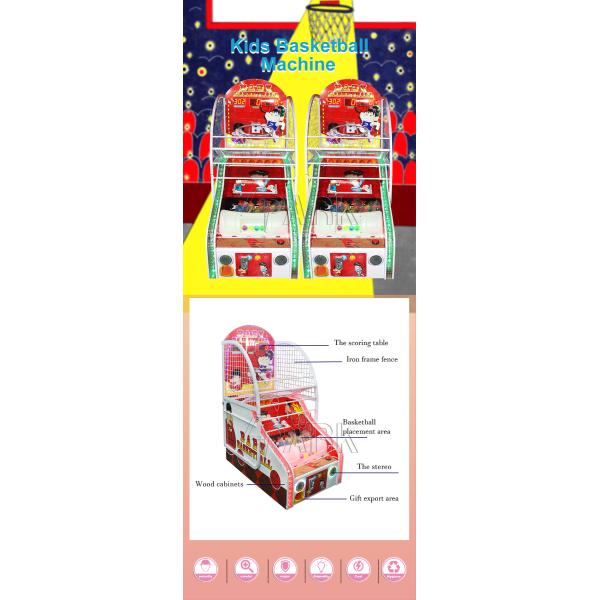 Coin Amusement Arcade Basketball Game Machine Clown King For Children