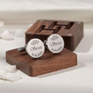 Initials Engraved Wedding Present Engraved Cufflinks For Groomsmen