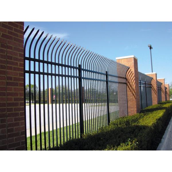 Stain Green Powder Hercules Q235 Steel Fencing Panels Falt Top Design