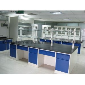 Steel Laboratory Benches With Reagent Shelf And Lab Central Bench Power Supply