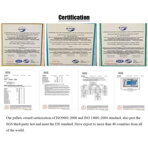 Green 4 Way Euro Plastic Pallets Nestable Warehouse Racking HDPE Pallets