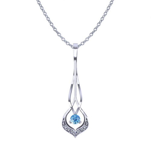 The Artistic Airy Design Of This Whimsical Blue Topaz Pendant