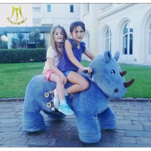 Quality Hansel amusement park walking electronic kidy rides plush animal scooters for sale