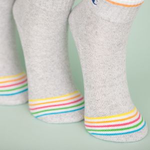 Breathable Summer Color Stripes Mens Gray Ankle Socks With Elastane Materials