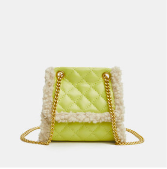 Buy Autumn 15cm Chain Strap Shoulder Bag Plush Rhombus Bag at wholesale prices