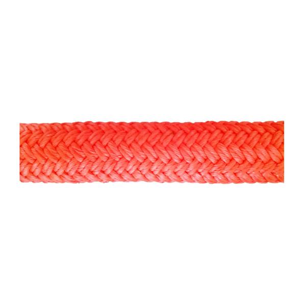 Double Braided Polyester Mooring Line Rope Red Cover White Core Wearing