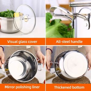 High Quality Kitchen 10 Pcs Stainless Steel Cookware Set Soup & Stock Pot Set