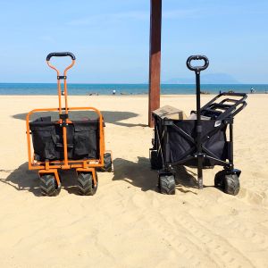 Wide Wheel Beach Folding Wagon Cart Rear Opening Design General Purpose