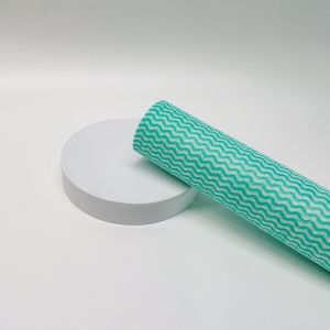 Viscose Polyester Kitchen Cleaning Wipes Printed Absorbent Reusable 100gsm