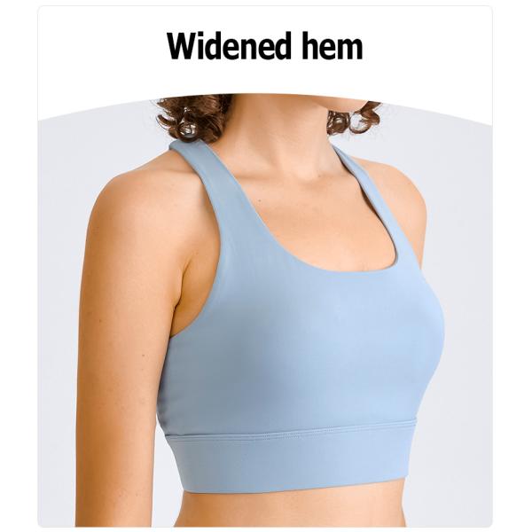 Three Row Buckle Womens Sports Bra Back Hollow Shockproof