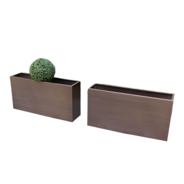Black metal planters large outdoor rectangle flower pot for sale
