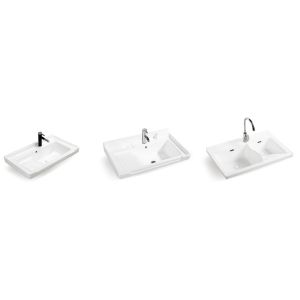 Modern Apartment Ceramic Wash Basin Noiseless Bathroom Vanity Single Sink