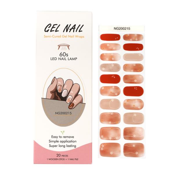 Hot Sell Non-Toxic Semi cured Gel nail strips Wholesale gel nail stickers