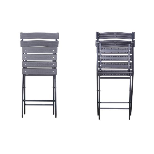 None Logo Outdoor Garden Patio Party Banquet Events Folding Portable Wood Grain Plastic Dining Chair