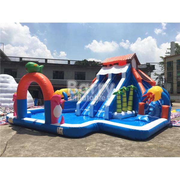 Buy Backyard Inflatable Water Slides And Pool Bouncy Water Slides Customized at wholesale prices