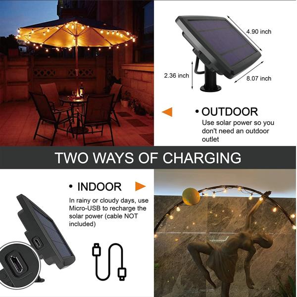 IP65 Hanging Bulb Lights Outdoor 27FT Waterproof Diamond Shaped String Light