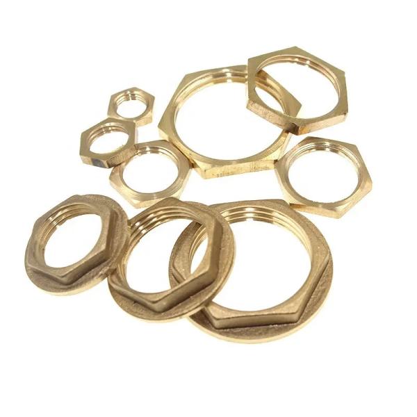 Buy Brass Check Nut And Hex Thin Flat Head Nut M3-M25 Grade 4/6/8/10 Female Threaded Nut at wholesale prices