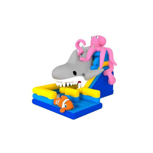 Buy Ocean Themed Shark Commercial Inflatable Water Slides at wholesale prices