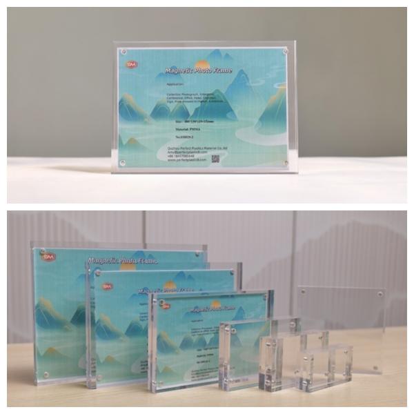 Buy 8x10 Clear Plastic 20mm Thickness Picture Acrylic Magnetic Photo Frame at wholesale prices