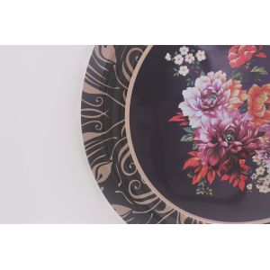 30cm Black Vietnamese Metal Steel Dinner Plates For Restaurant