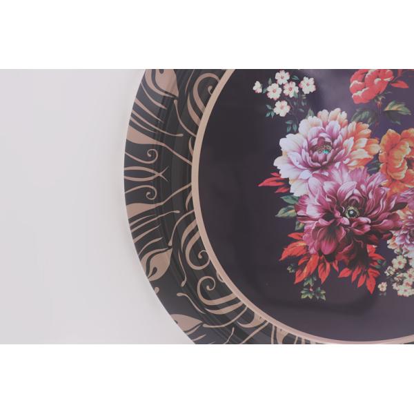 30cm Black Vietnamese Metal Steel Dinner Plates For Restaurant