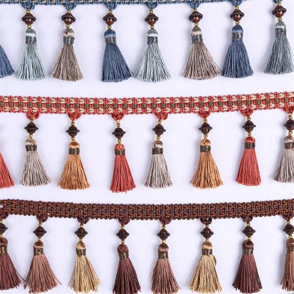 Wholesale high quality handmade polyester hanging ball lace trimmings tassels