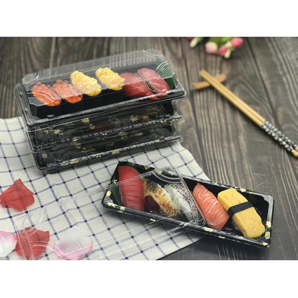Buy Transparent Lid Plastic Sushi Tray Food Grade Disposable at wholesale prices