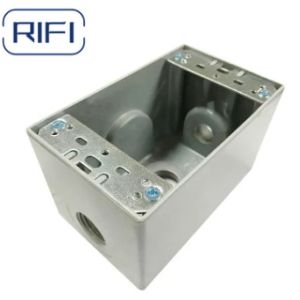 Aluminum One Gang / Two Gang / Round Junction Grey Electrical Outlet Box With