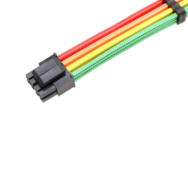 ATX Braided Sleeved Power Supply Cable Kits 1* 24 Pin 1*4 + 4 Pin EPS , 2* 6+2 Pin PCI-e , 2*6 Pin Extension Cable Kit