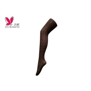 dark floral lace Ladies Fishnet Tights And Socks Breathable Black Net Stockings