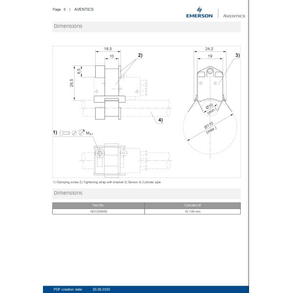 AVENTICS Series CP1 Pneumatic Proximity Sensor Aluminum To Mount On Cylinder