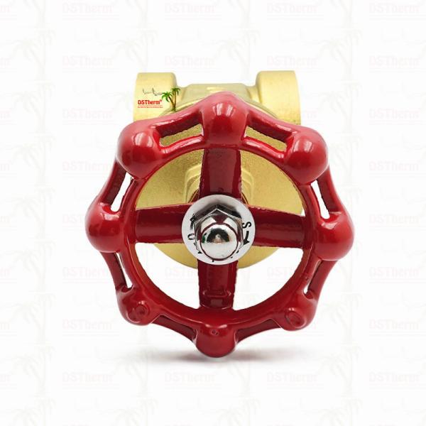 Brass Gate Valve With Red Handle 2" Customized Size High Pressure Bearing Capacity