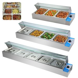 220V Commercial Kitchen Heavy Duty Electric 4-Pan Bain Marie for Restaurant